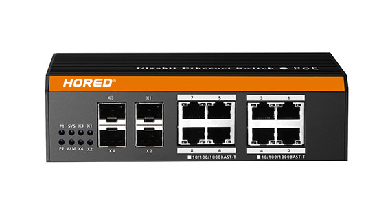 Промышленный управляемый POE коммутатор HORED IS108GPS-2F