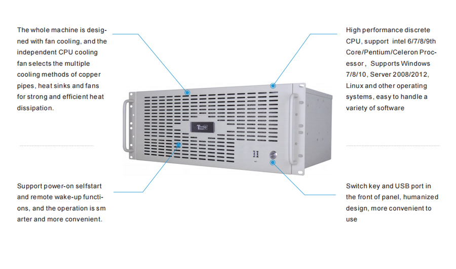 Промышленный стоечный серверный ПК высотой 4U